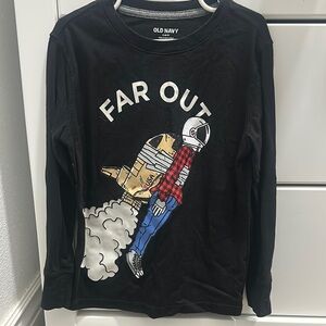 Old Navy Kids Black Graphic Long Sleeve Shirt